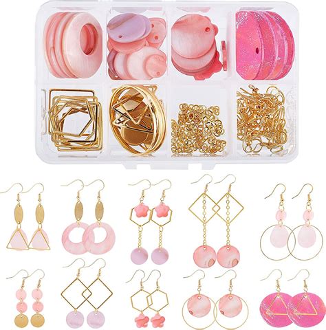Amazon Com SUNNYCLUE 1 Box DIY 10 Pairs Pink Charms Earrings Making