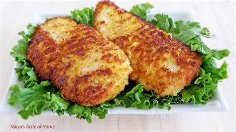 The idea with this recipe is that shredded parmesan melts, tuns golden and adheres to the chicken, forming a crust. Breaded Parmesan Chicken Breast - Valya's Taste of Home