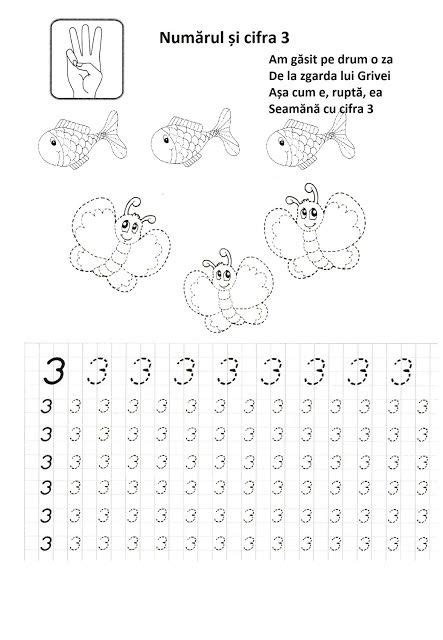 Download Numărul Și Cifra 3 Preschool Math Worksheets Tracing Work