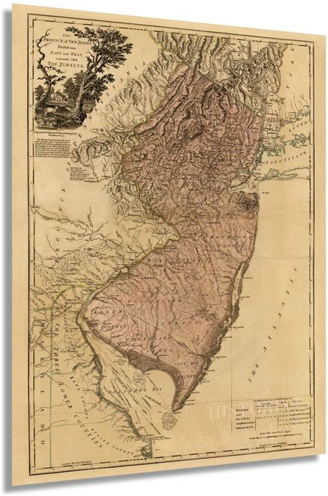 Historix Vintage 1777 Map Of New Jersey State 18x24 Inch New Jersey