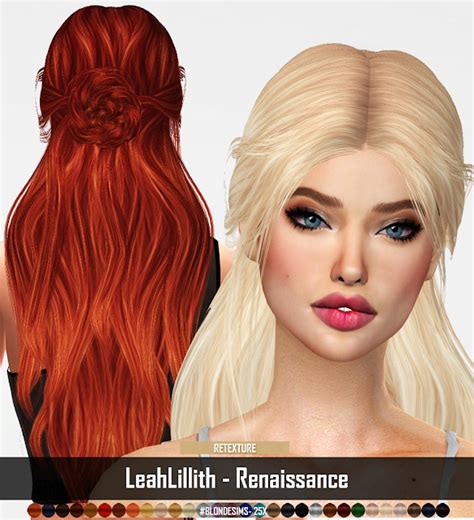 Blondesims Leahlillith Renaissance Hair Retexture At Redheadsims The