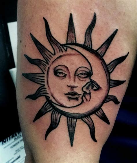 Sun And Moon Tattoo By Christine Zwick Instagram Resurrectonjupiter
