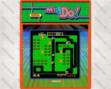 Mr Do Arcade Game Marquee Bezel And Screenshot Etsy