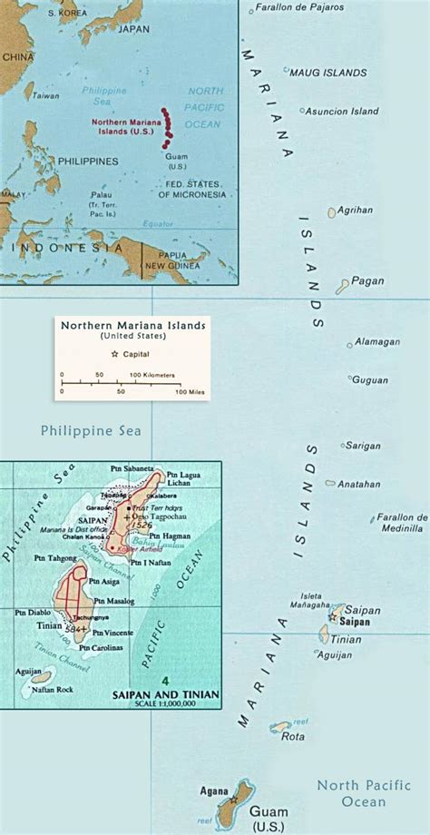 Large Detailed Political Map Of Northern Mariana Islands With Roads And