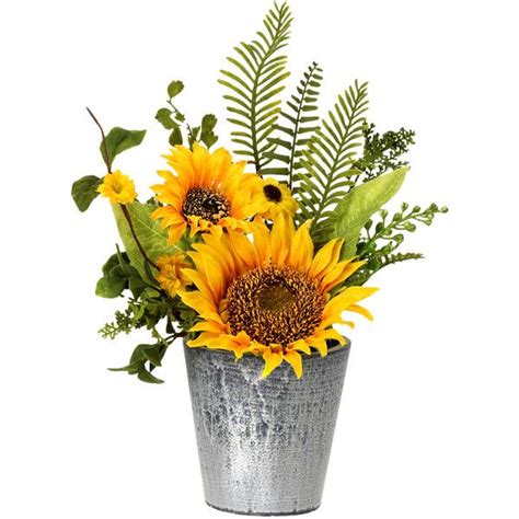 Regency Faux Sunflower Arrangement 13 Liked On Polyvore Featuring