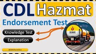 Hazmat Endorsement Test Cdl Hazardous Material Kno Doovi