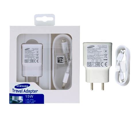 Samsung 15w Fast Charger Travel Adapter 2 Pin With Usb Cable Micro