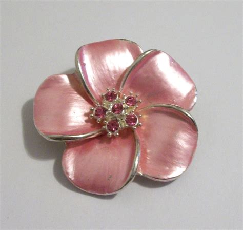 vintage best pink flower brooch pendant by mydaughtersbeads