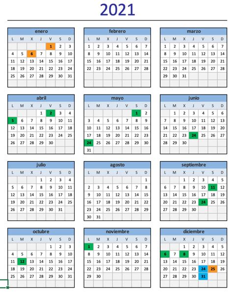 El calendario laboral de 2021 aprobado por el gobierno y publicado en el boletín oficial del estado, marca los días laborables y loas días festivos en españa. CALENDARIO LABORAL 2021 - Comité Empresa CCC