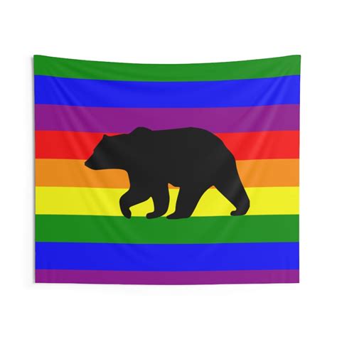 Bear Rainbow Gay Pride Lgbt Lgbtq Flag Design Indoor Wall Etsy