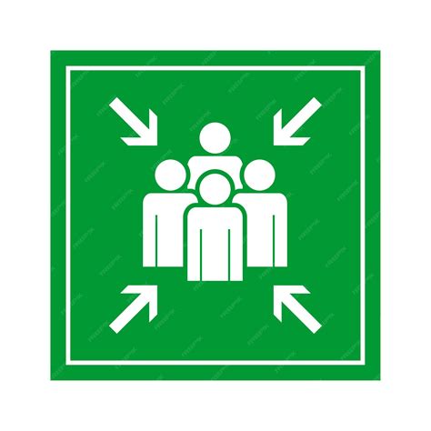 Premium Vector Green Emergency Evacuation Assembly Point Sign