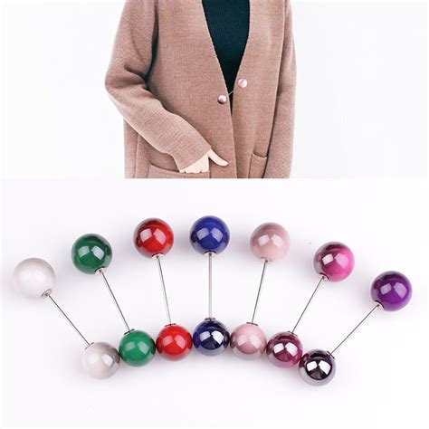 1pcs Fashion Gradient Color Pearl Straight Pin For Clothes Brooch