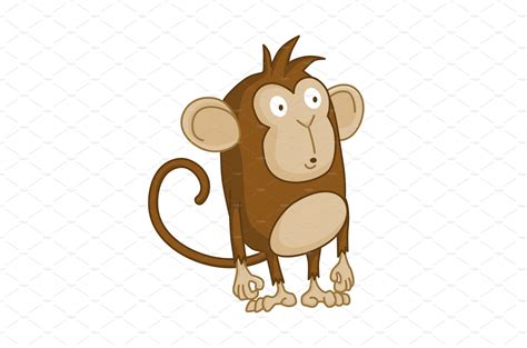 Cute Funny Monkey Colorful Cartoon Animal Illustrations ~ Creative Market