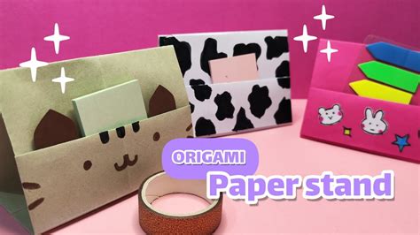 Origami Paper Stand How To Make Paper Holder Cat Pusheen 😺 Youtube