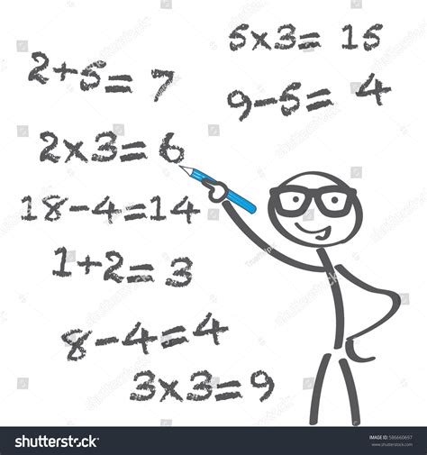 Teacher Tries Solve Math Problems Math Stock Vector Royalty Free