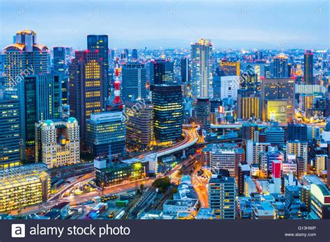 На викискладе есть медиафайлы по теме осака. Night at Osaka city skyline in Japan Stock Photo ...