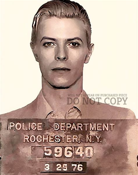 David Bowie Mugshot Art 8 X 10 Fantastic 1976 Mug Shot Etsy