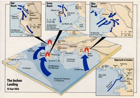 Inchon Invasion Beaches Map With Images Korean War War Marines