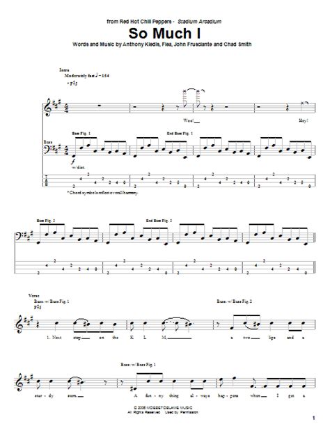 So Much I By Red Hot Chili Peppers Bass Tab Guitar Instructor