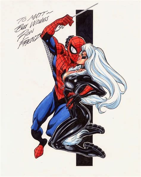 Spider Man And Black Cat By Ron Frenz Spiderman Black Cat Black Cat