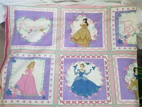 Disney Princess Vintage Fabric 6440 Quilt Square Panel 10 Squares 17 X