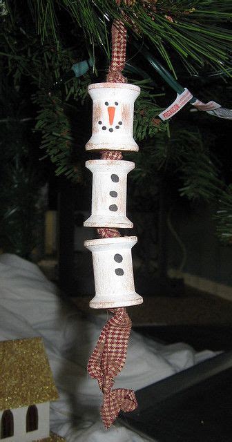Wooden Spool Snowman Christmas Crafts Diy Christmas Ornaments Xmas