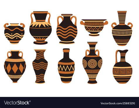 Greek Amphora Pottery Clip Art Vector Free Vector Image Pottery