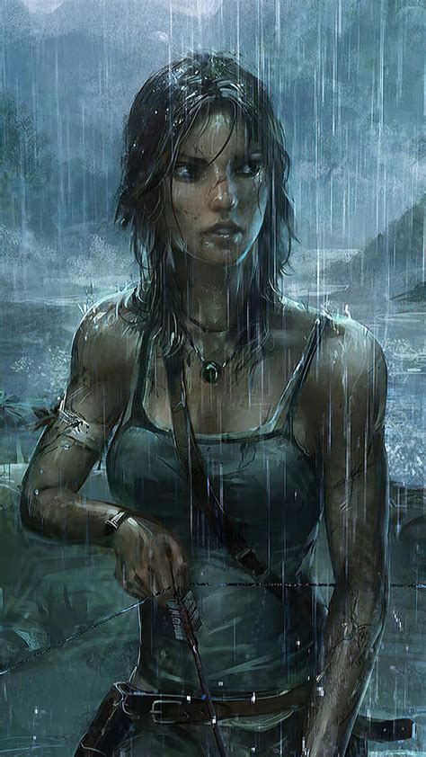 2160x3840 Lara Croft Tomb Raider Rain Weather 4k Sony Xperia X,XZ,Z5 ...