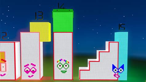 Building Step Squad Numberblocks 15 But Glowing In Minecraft