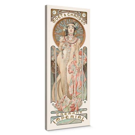 Tableau Sur Toile Mucha Moët And Chandon Dry Imperial Panorama