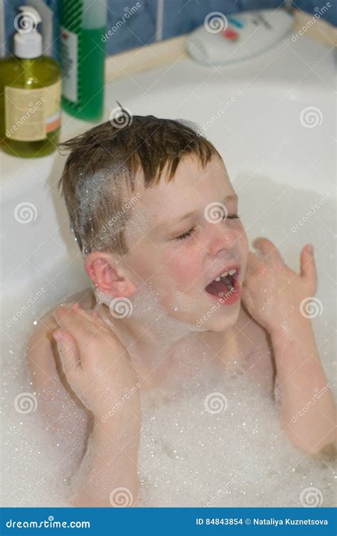 Child Boy Bathing Stock Photo Image Of Handsome Pleasure 84843854