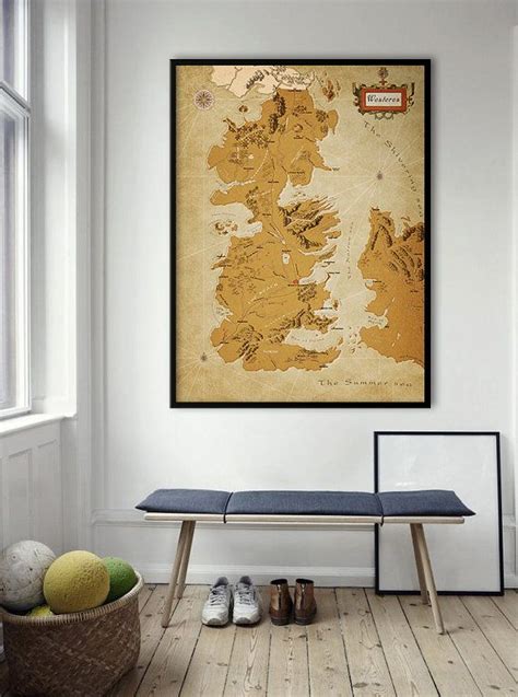 Game Of Thrones Map Westeros Map Game Of Thrones By Fanartprint Westeros Map Game Of Thrones