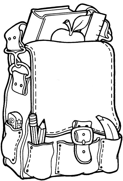 Back To School Bag School Coloring Pages For Kids To Print And Color