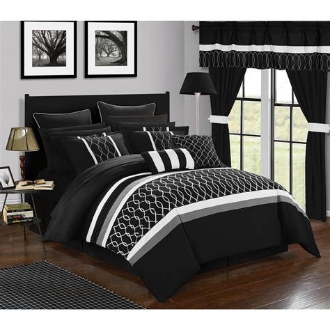 Chic Home 24 Piece King Bed In A Bag Comforter Set Queen Black