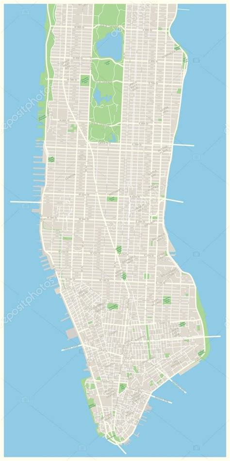 New York Map Lower And Mid Manhattan Stock Vector By ©dikobrazik