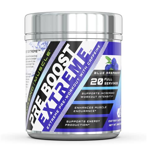 Amazing Muscle Pre Boost Extreme Pre Workout With Caffeine 20 Servings