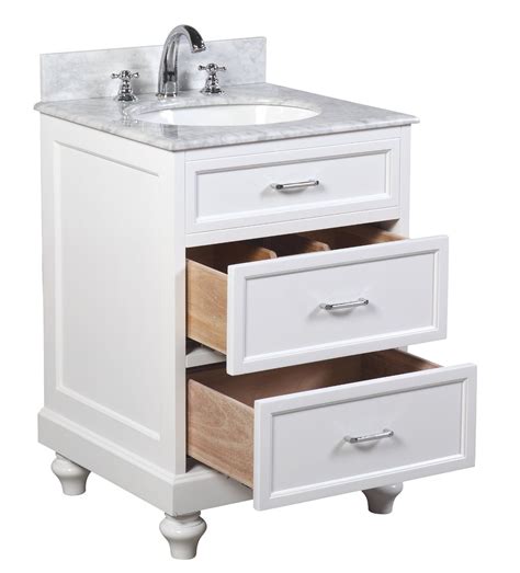 Amelia 24 Inch Bathroom Vanity Carrarawhite Includes White Cabinet