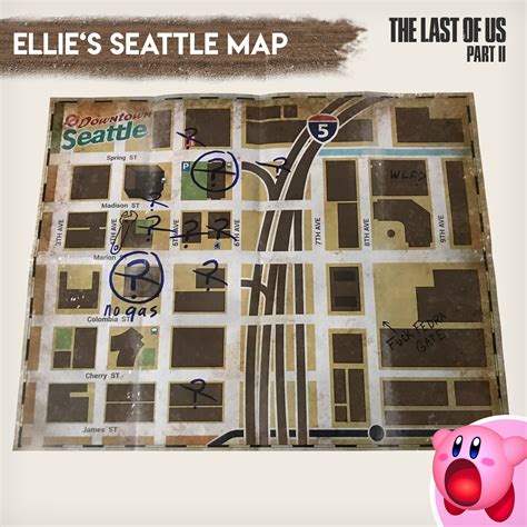 Ellies Seattle Map The Last Of Us Part Ii High Quality