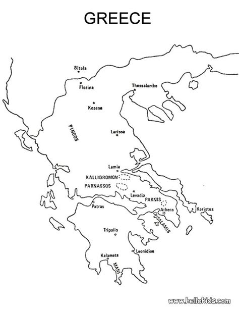 Mapa En Blanco De Grecia Mapa De Contorno Y Mapa Vectorial De Grecia