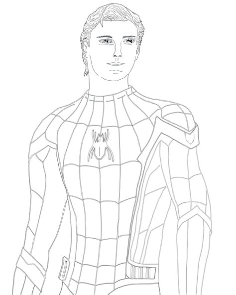 Tom Holland Coloring Pages Coloring Nation