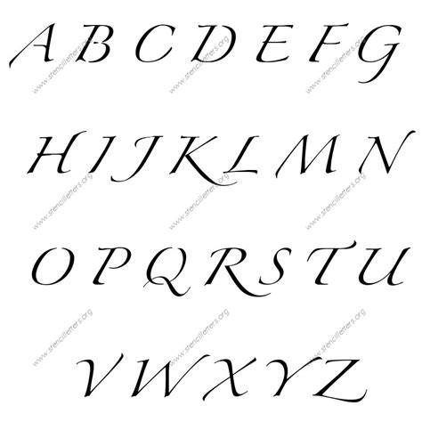 Script Cursive Uppercase And Lowercase Letter Stencils A Z 14 To 12 Inch