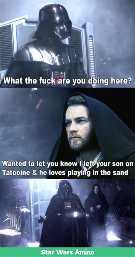 Darth Vader And Obi Wan Kenobi Star Wars Memes Star Wars Jokes