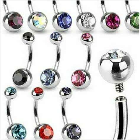 Bodyjewelryonline 14g Belly Ring 316l Surgical Steel Navel Ring Cz Gem Belly Button Rings Sold