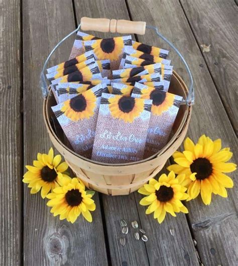 Sunflower Seeds Bridal Shower Favors Beautiful Personalized Sunflower