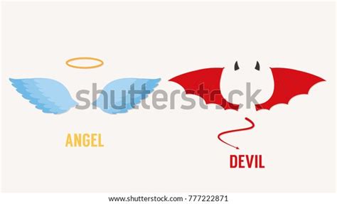 Angel Devil Wings Illustration Vector Stock Vector Royalty Free 777222871