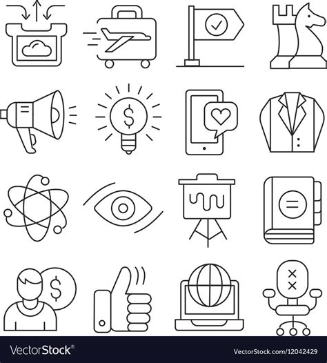 Lines Icons Pack Collection Royalty Free Vector Image