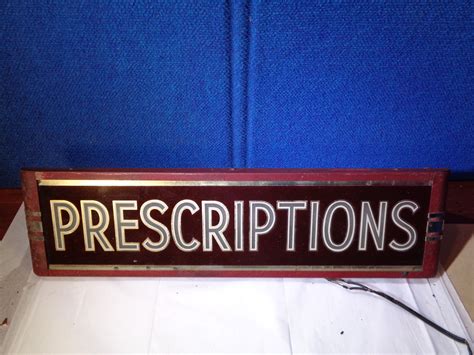 Antique Pharmacy Advertising Art Deco Lighted Handing Sign