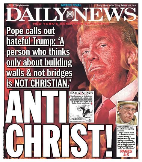 New York Daily News Slams Anti Christ Donald Trump In Fiery Front Page Image Huffpost