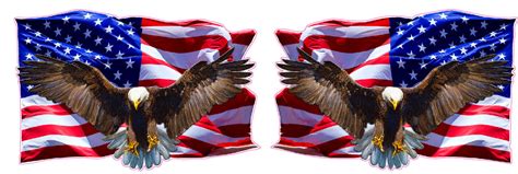 Soaring Bald Eagle American Flag Right And Left Decal Nostalgia Decals