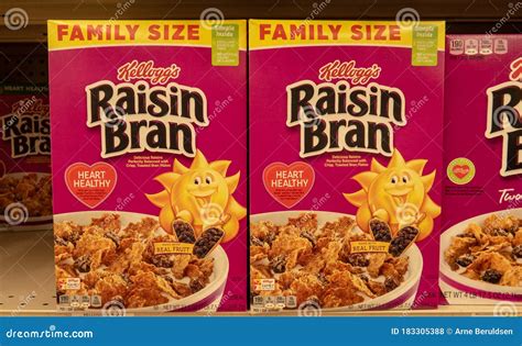 Boxes Of Kellogg`s Raisin Bran Cereal Editorial Stock Photo Image Of
